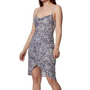BCBGeneration Bodycon Slip Dress, Cowl Neck, Spaghetti Straps, Lined, Wrap Front